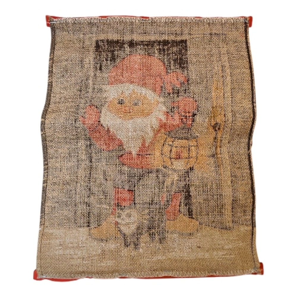 Vintage Scandinavian Christmas Textile Art – Tomte Elves Black Cat - Set of 2 - Picture 3 of 8